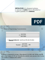 Concentration and Solution Stoichiometry