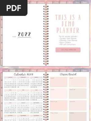 2022 Yellow Planner (Monday Start)