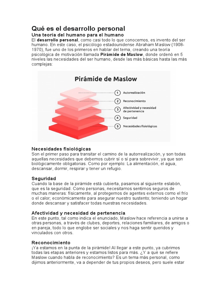 Qué Es El Desarrollo Personal | PDF