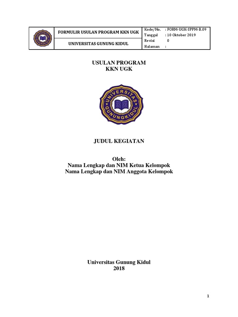 Proposal Program KKN Universitas Gunung Kidul | PDF | Ilmu Sosial ...