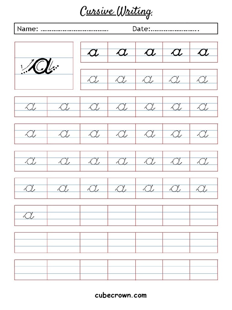 Cursive Writing English Alphabet (Small Letters) | PDF