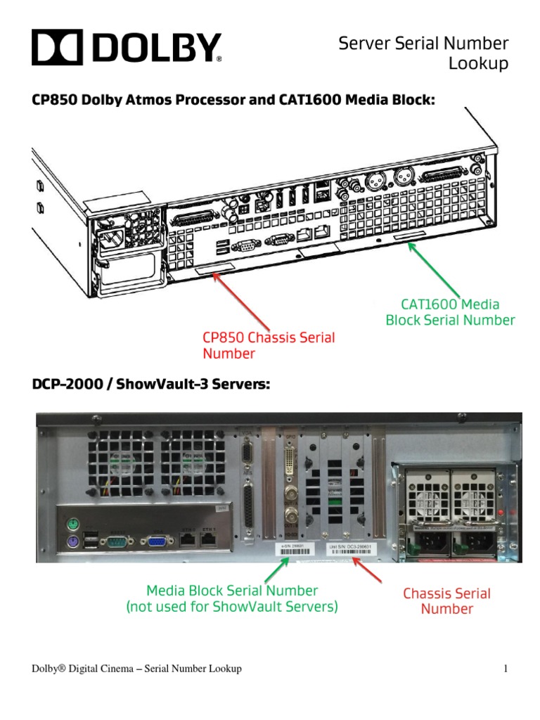 Dolby Server Serial Number Lookup | PDF