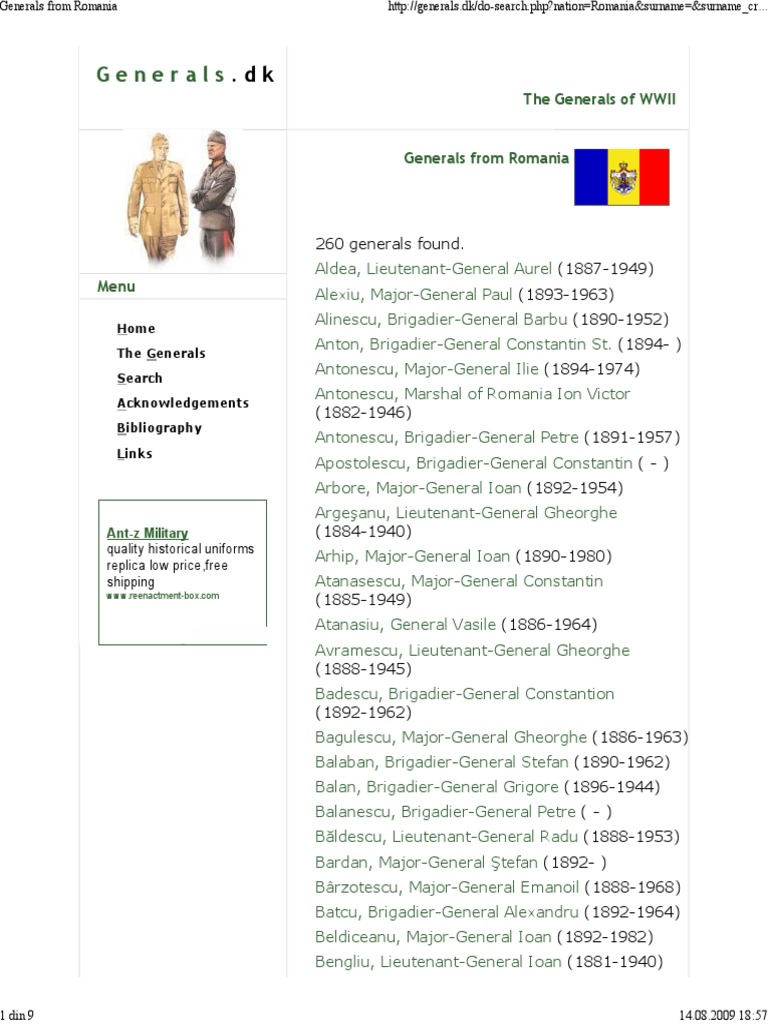 Romanian Generals of WWII | PDF