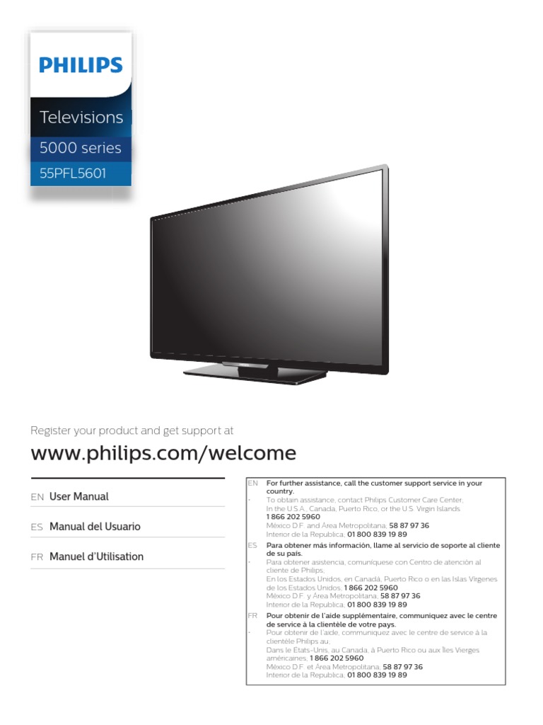 Manual Philips TV 5000s PDF Electrical Connector Ac Power Plugs