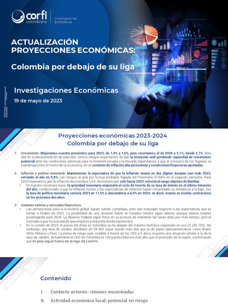 CORFICOLOMBIANA Informe Especial Proyecciones Económicas 2023 2024
