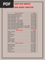 Menu Makanan Prima Rasa Bandung 2023 | PDF