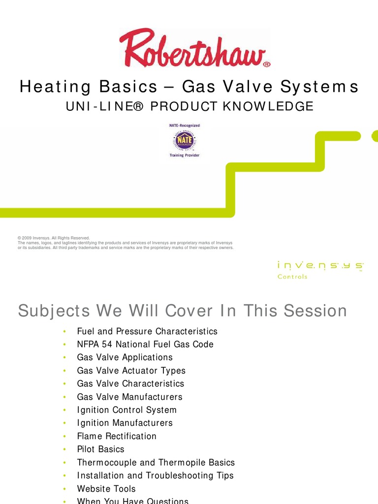 Training Heating Gas Valve Systems | Thermostat | Thermocouple