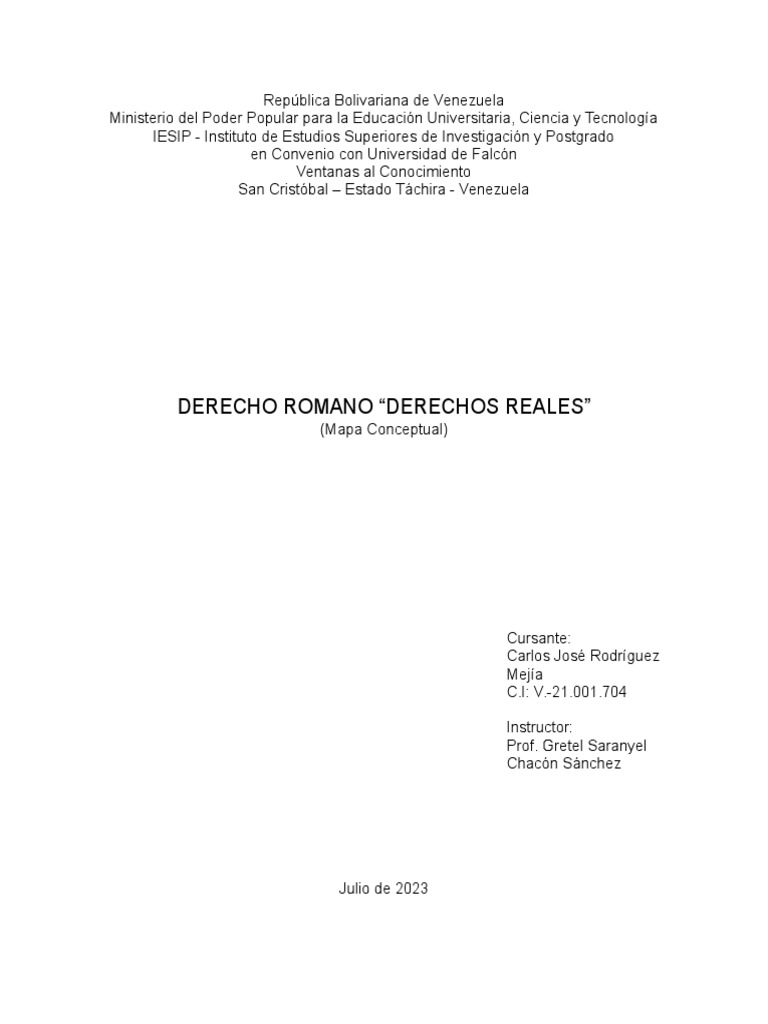 Mapa Conceptual, Derechos Reales | PDF