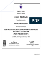 Certificate of Participant I On