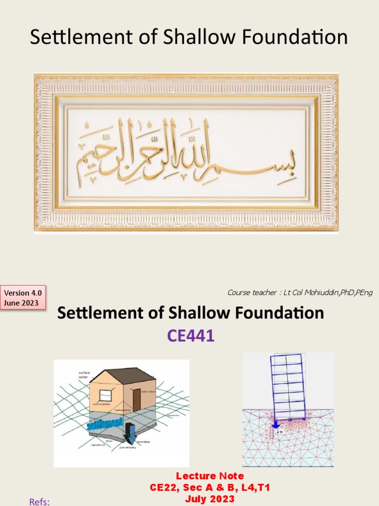 Elastic Settlement of Shallow Foundations | PDF | Stress (Mechanics ...