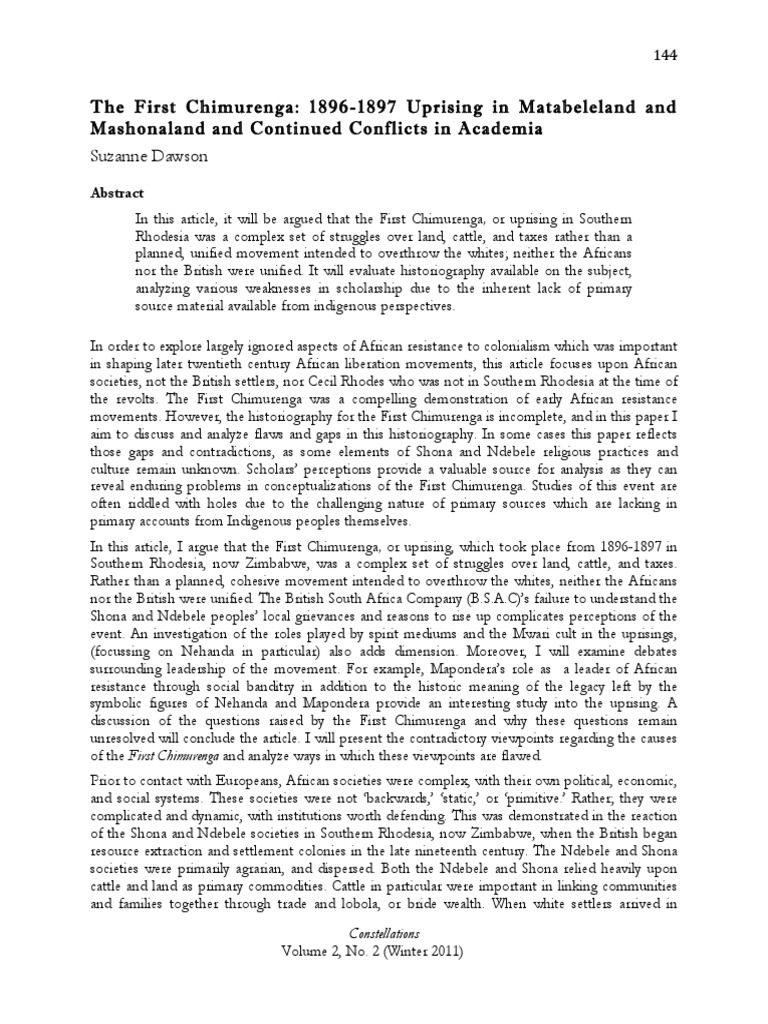 Role Of The Spirit Mediums Pdf Zimbabwe