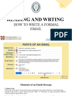 Reading and Writing - Write A Email (3rd Baccalaureate)