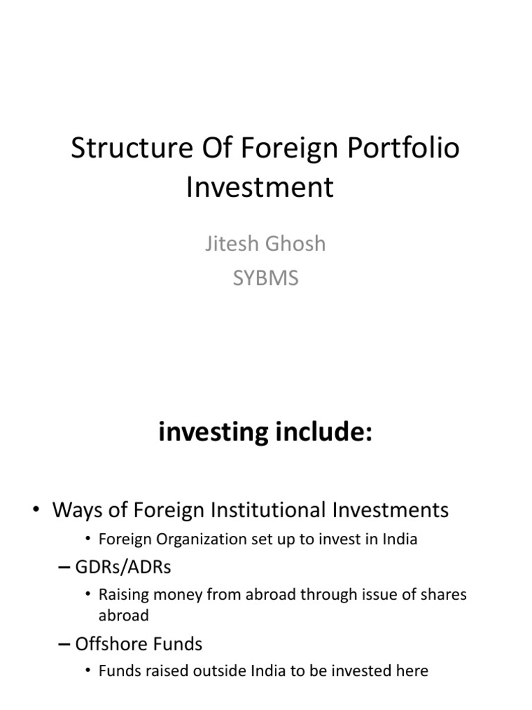 Structure of Foreign Portfolio Investment PDF Stocks Reserve Bank