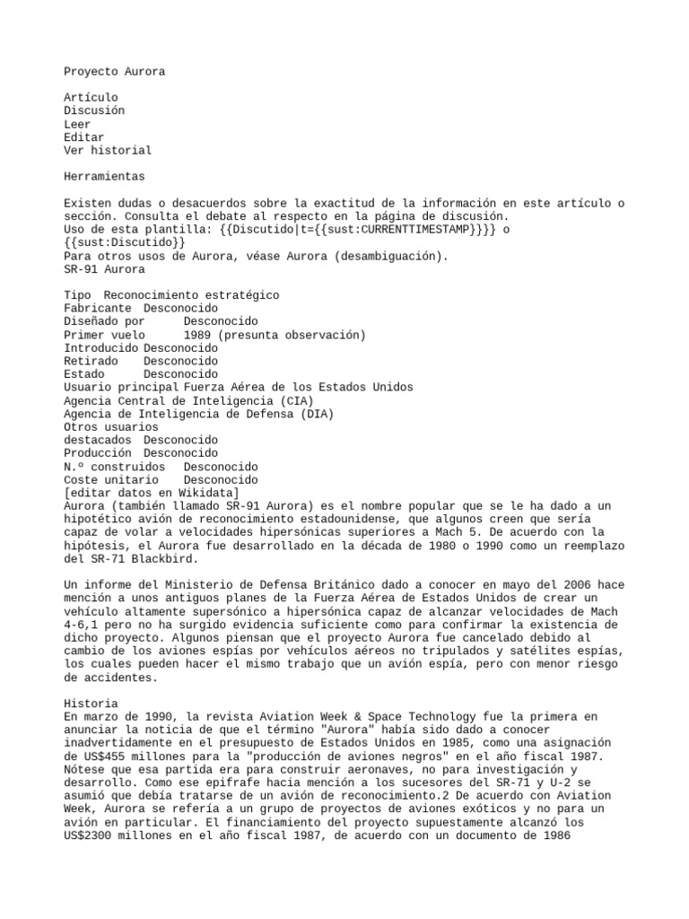 Proyecto Aurora | PDF