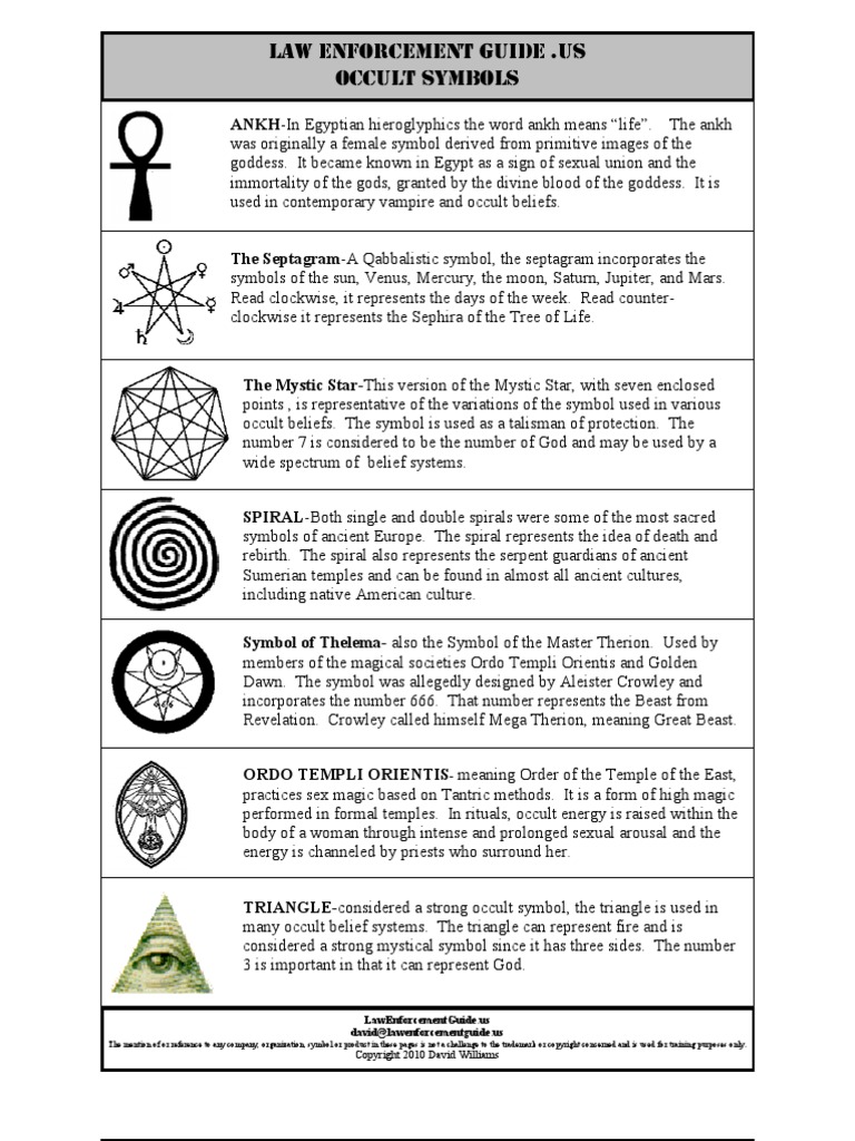 Law Enforcement Guide To Occult Symbols | PDF | Magic (Paranormal ...