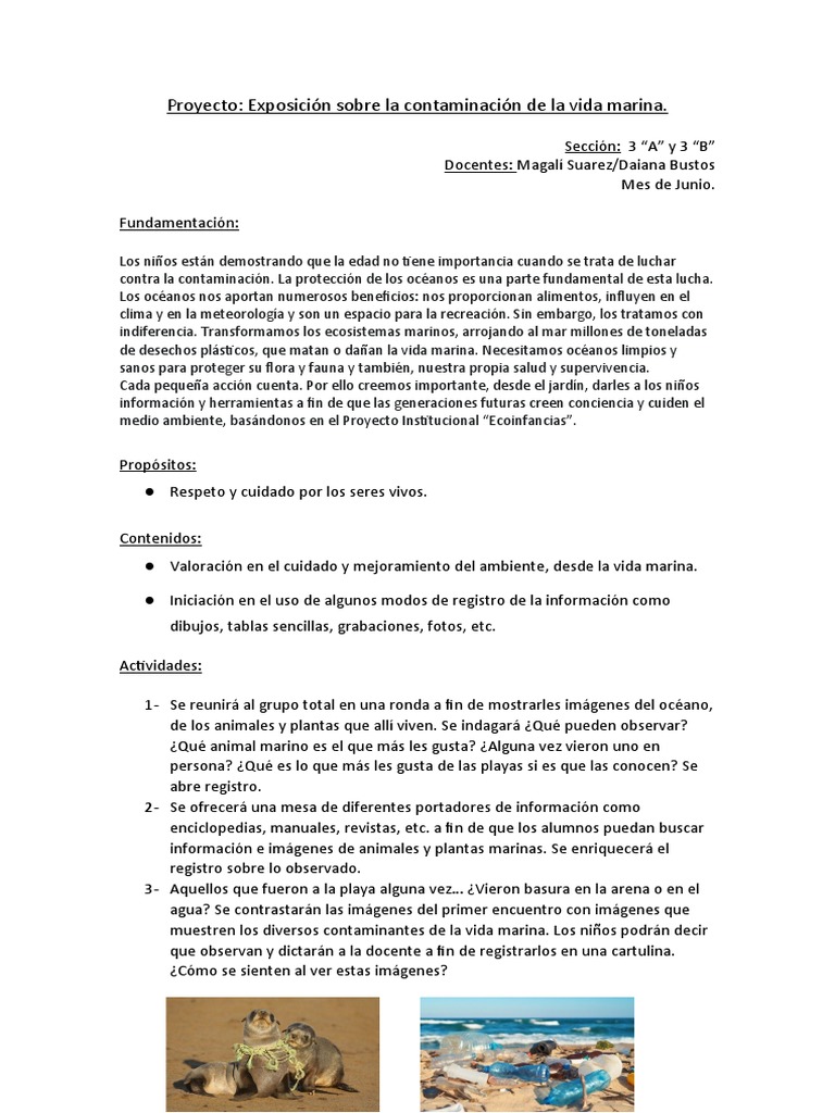 Proyecto Vida Marina | PDF