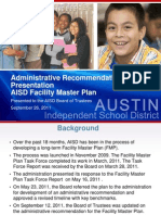 AISD Facilities Master Plan Administrative Recommendation 9/26/2011