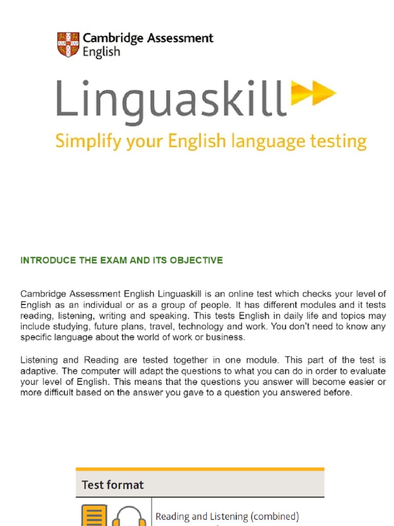 2 Linguaskill Exam - Listening | PDF