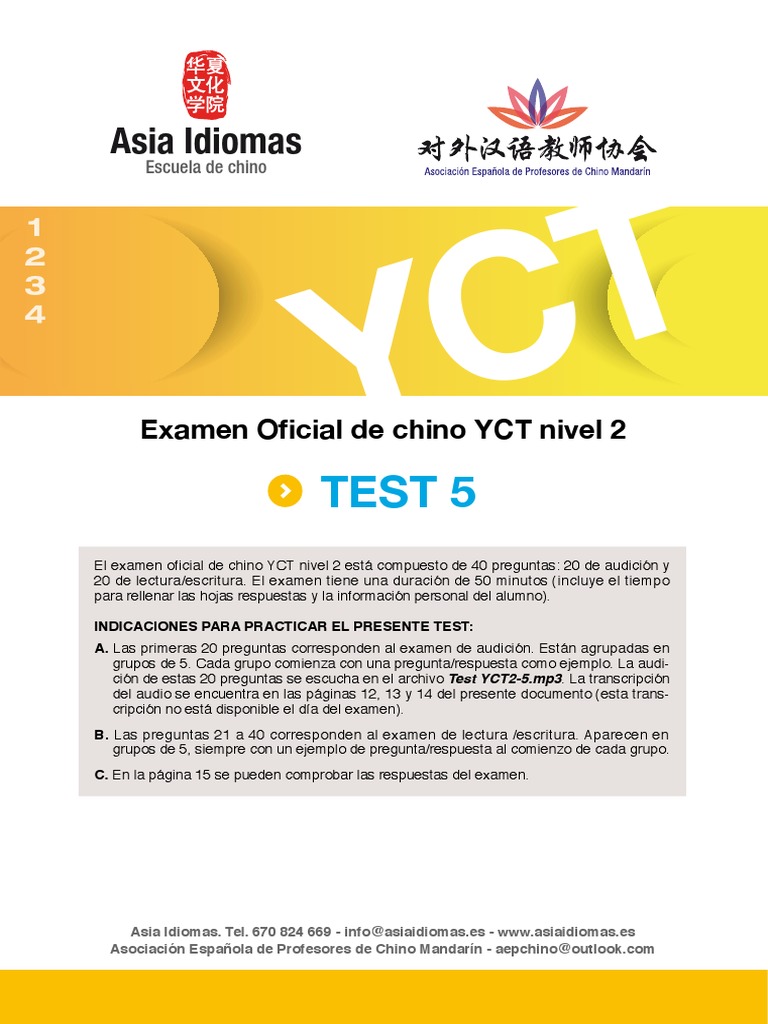 YCT2 Ejercicios | PDF
