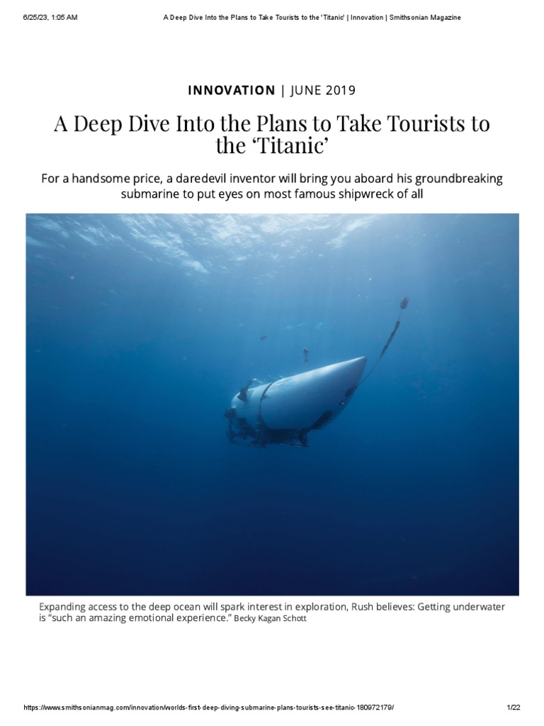 A Deep Dive Into The Plans To Take Tourists To The 'Titanic 