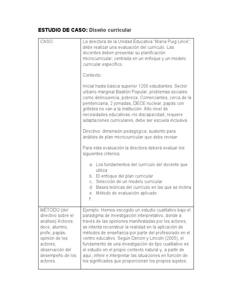 Estudio de caso descargar gratis pdf plan de estudios evaluaci n