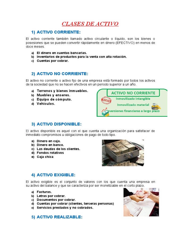 Clases de Activo | PDF | Dinero | Bancos