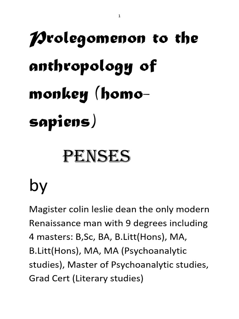 Prolegomenon to Homo Sapiens Anthropology | PDF | Democracy | Human