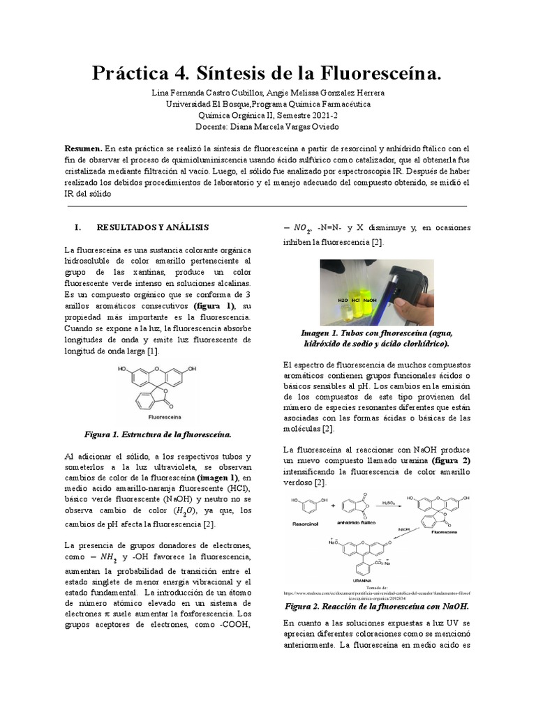 Informe 4. Quimioluminiscencia PDF