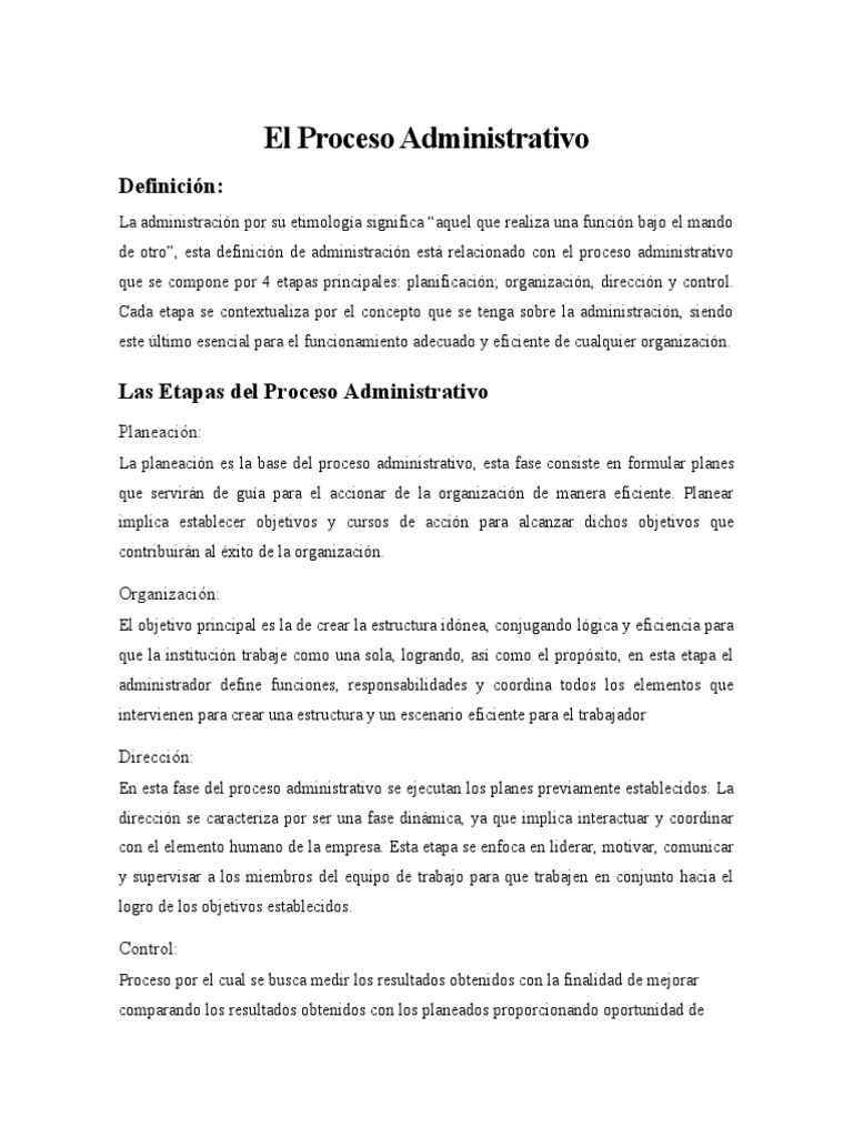 El Proceso Administrativo SALA 2 | PDF | Crecimiento personal y ...