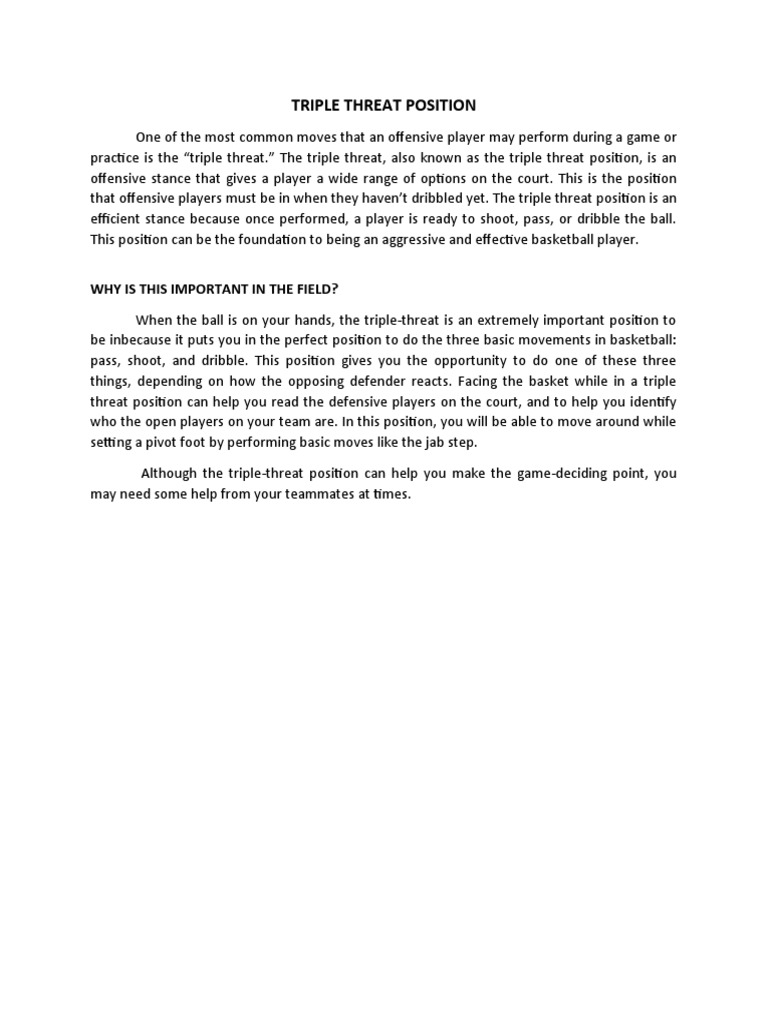 Triple Threat Position | PDF