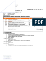 Presupuesto - TM 032 - Cobertizo para Tanque de Isopentano