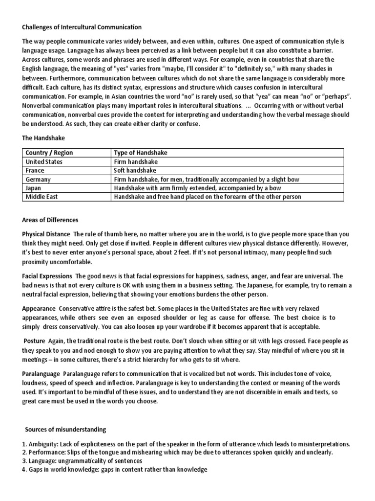Intercultural Communication Challenges | PDF | Communication ...