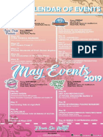 Calendar of Events For The Month of May 2019