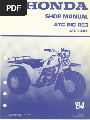 HONDA ATC200X サービスマニュアル 1986 1987 Honda ATC 200X Repair Workshop Service Manual PDF