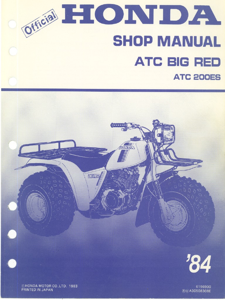 1984 Honde ATC 200ES Shop Manual | PDF