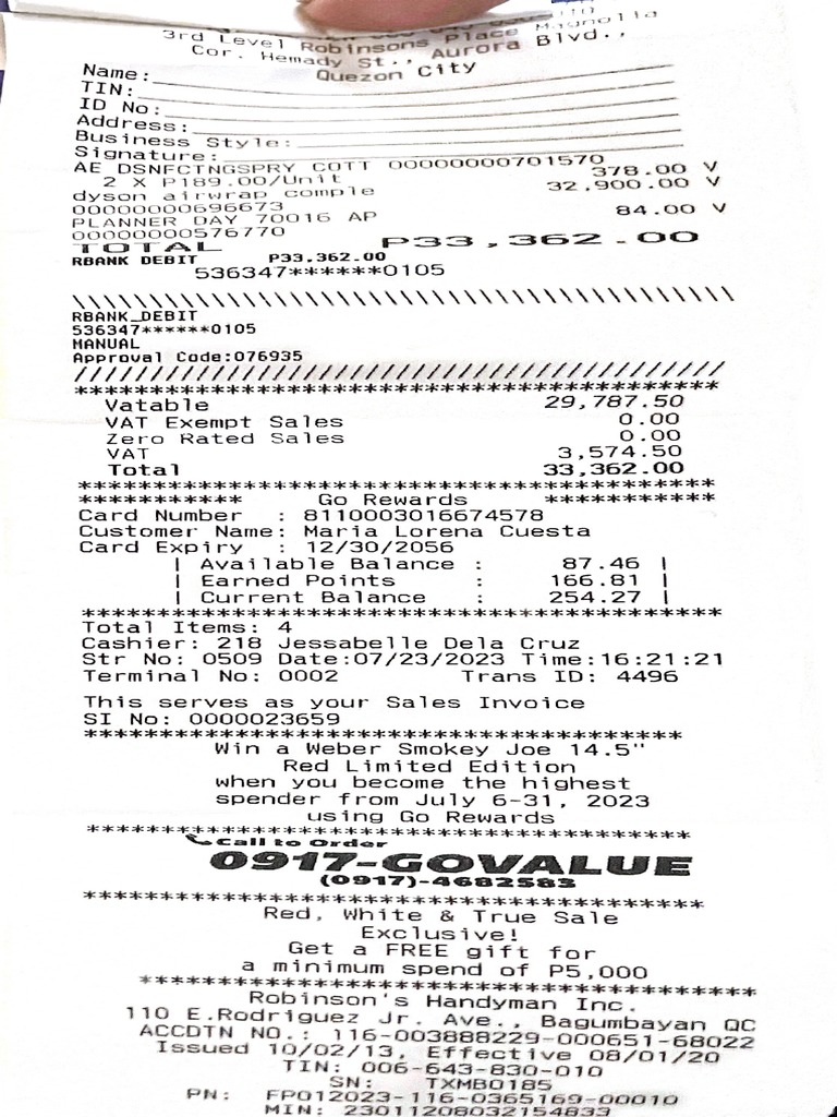 dyson receipt PDF