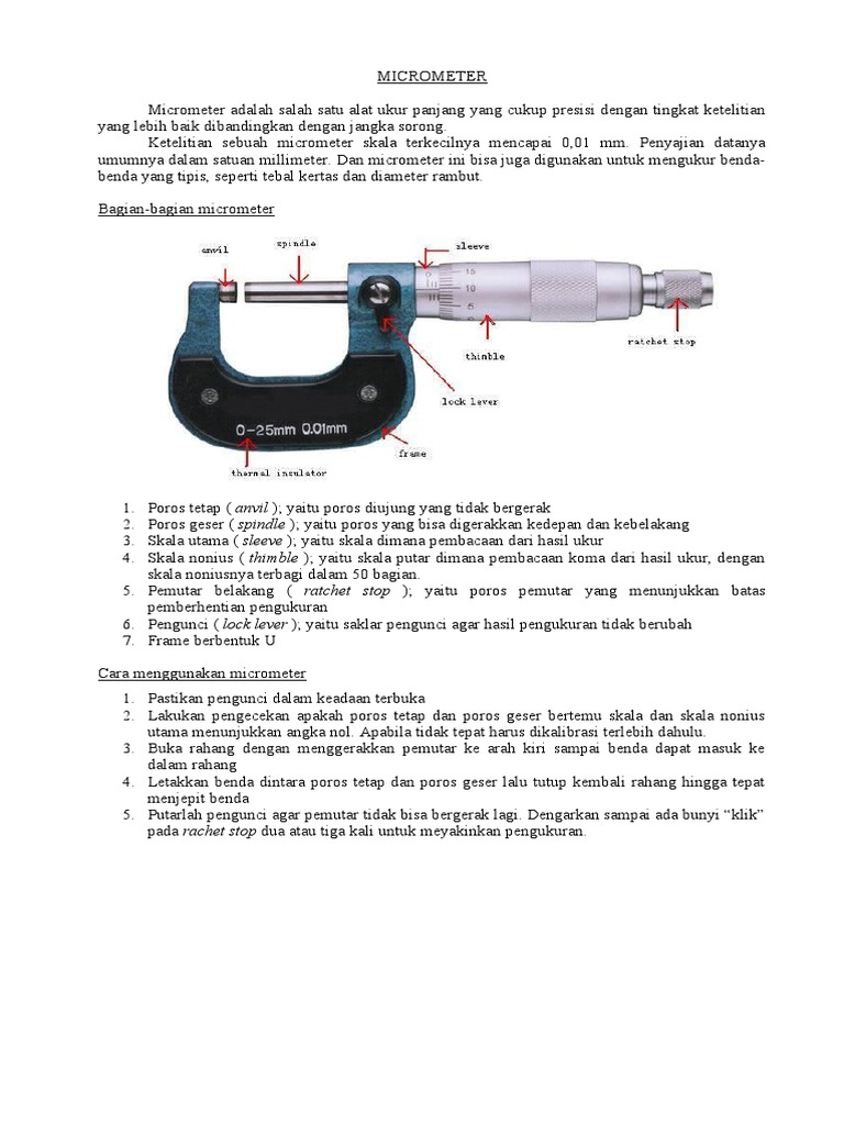 Cara Membaca Mikrometer dengan Tepat | PDF