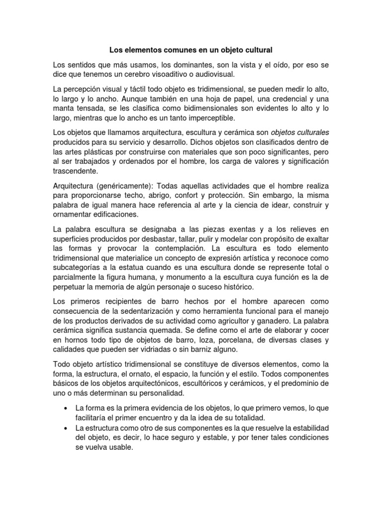 1 3 evidencia 3 los elementos comunes en un objeto cultural pdf