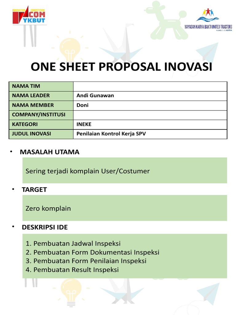 Proposal Inovasi YKBUT - Grup 3 | PDF | Bisnis