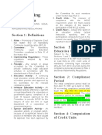 Implementing Regulations: Section 1: Definitions Section 2: Minimum Education Requirement