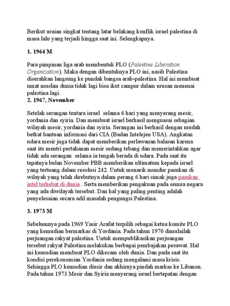 latar belakang konflik falestina dan israel PDF