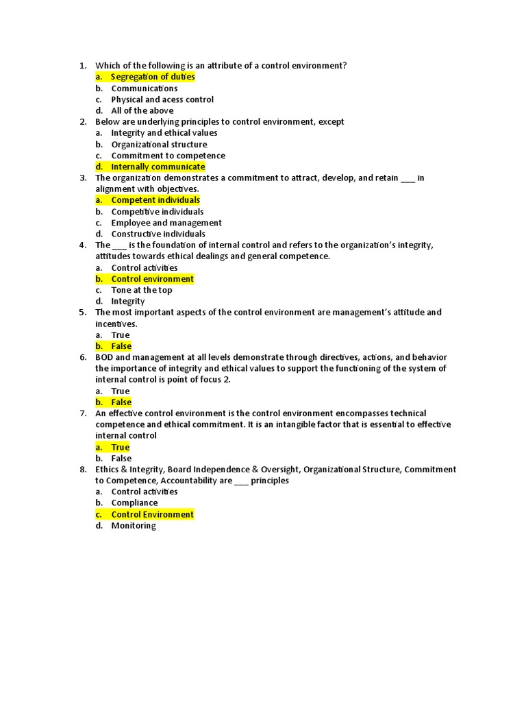 Soal Control Environment PDF