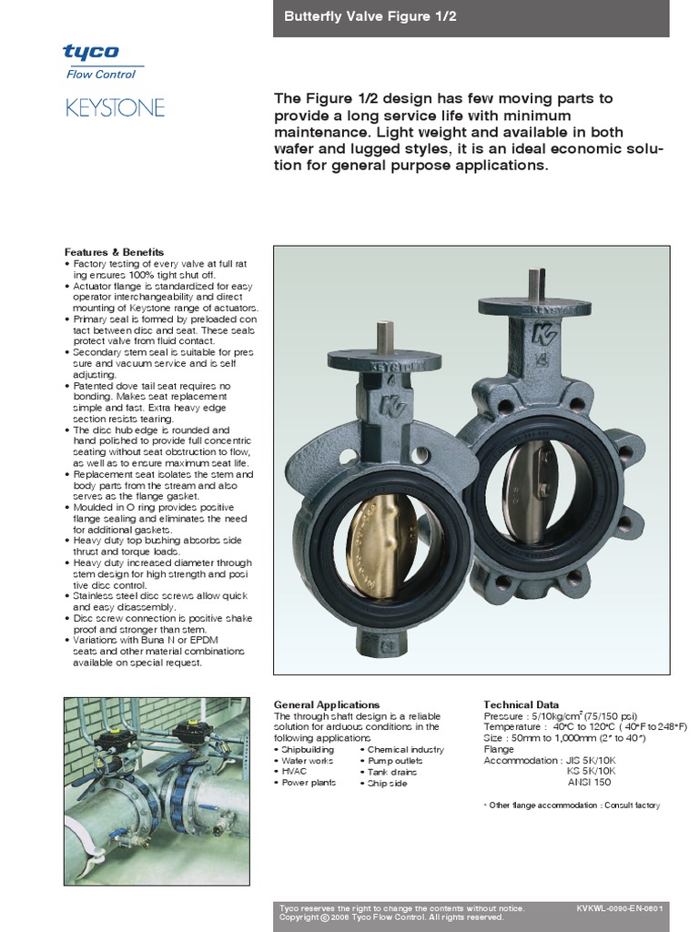 KEYSTONE VALVE Fig1&Fig2 Catalogue and DWG PDF Valve Actuator