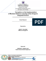 Parents' Perception On Modular Distance Learning