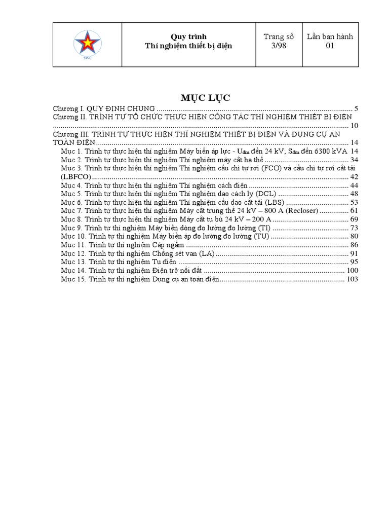 (123doc) Quy Trinh Thu Nghiem Thiet Bi Dien Trung The | PDF