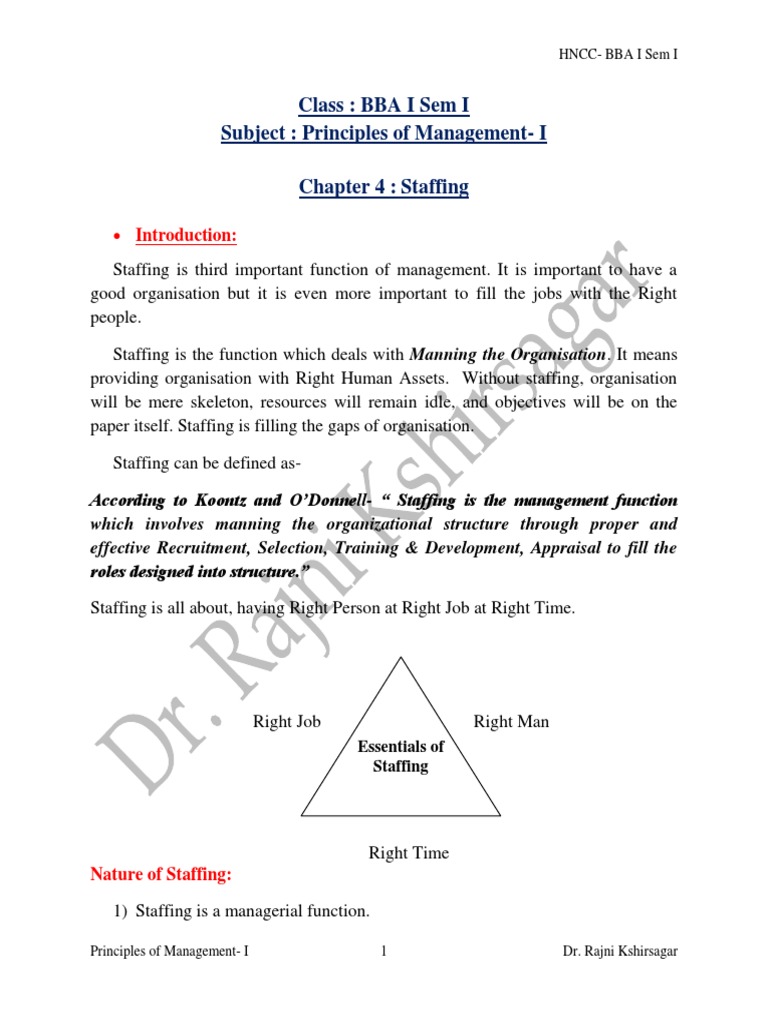 Staffing Process and Principles Explained | PDF | Performance Appraisal ...