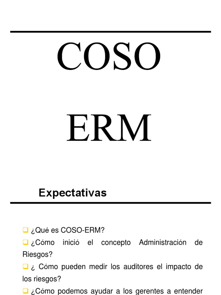 Introducción a COSO y ERM en Riesgos | PDF | Toma de decisiones ...