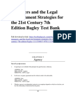 Managers and The Legal Environment Strategies For The 21st Century 7th Edition Bagley Test Bank 1
