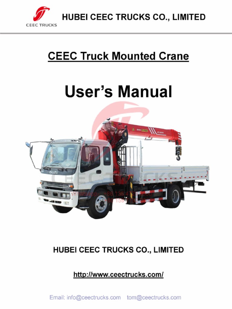 Myanmar IsUZU Crane Truck With 10tons Palfinger Boom Crane Manual PDF