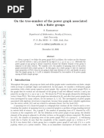 On The Tree-Number of The Power Graph Associated With A Finite Groups